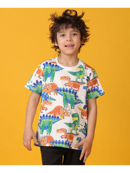 ANTHRILO - Tri Dinosaur Short Sleeves Boys T-Shirt - White