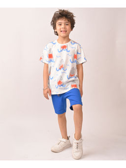 ANTHRILO - Summer Shark Royal Boys T-Shirt & Shorts - White (Set of 2)