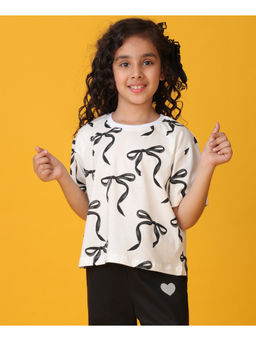 ANTHRILO - Bow Short Sleeves Summer T-Shirt - White