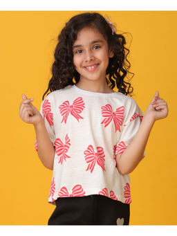 ANTHRILO - Bow Short Sleeves Summer T-Shirt - White