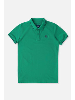 Allen Solly - Boys Green Solid Polo T- Shirt