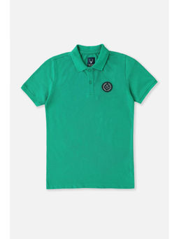 Allen Solly - Boys Turquoise Solid Polo T- Shirt