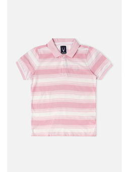 Allen Solly - Boys Pink Stripes Polo T- Shirt