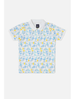 Allen Solly - Boys White Printed Polo T- Shirt