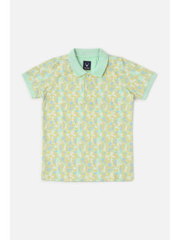 Allen Solly - Boys Green Printed Polo T- Shirt