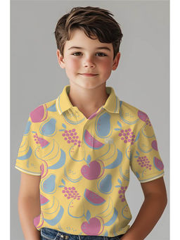 Allen Solly - Boys Yellow Printed Polo T- Shirt