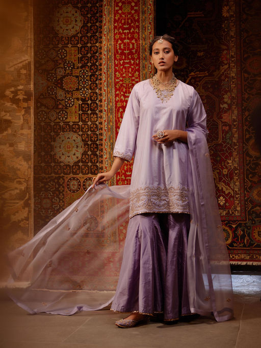 Lavender Whisper Sharara Set