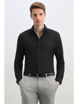Allen Solly - Men Black Solid Full Sleeves Formal Shirt