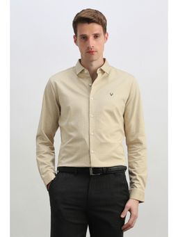 Allen Solly - Men Beige Check Full Sleeves Formal Shirt