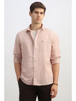 Allen Solly - Men Pink Classic Fit Stripe Full Sleeves Casual Shirt