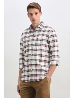 Allen Solly - Men White Classic Fit Check Full Sleeves Casual Shirt