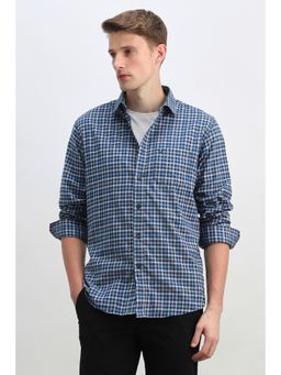 Allen Solly - Men Blue Classic Fit Check Full Sleeves Casual Shirt