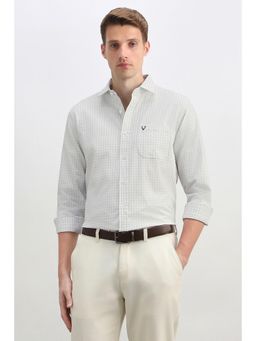 Allen Solly - Men Grey Classic Fit Check Full Sleeves Casual Shirt
