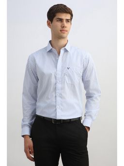 Allen Solly - Men Light Blue Stripe Full Sleeves Formal Shirt