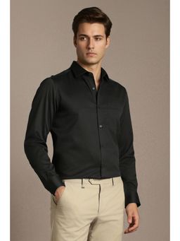 Louis Philippe - Men Black Classic Fit Solid Full Sleeves Formal Shirt