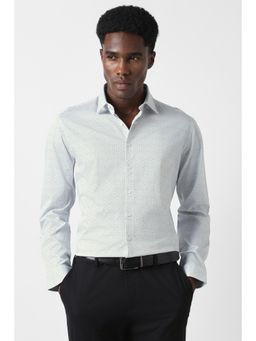 Van Heusen - Men Grey Slim Fit Print Full Sleeves Formal Shirt