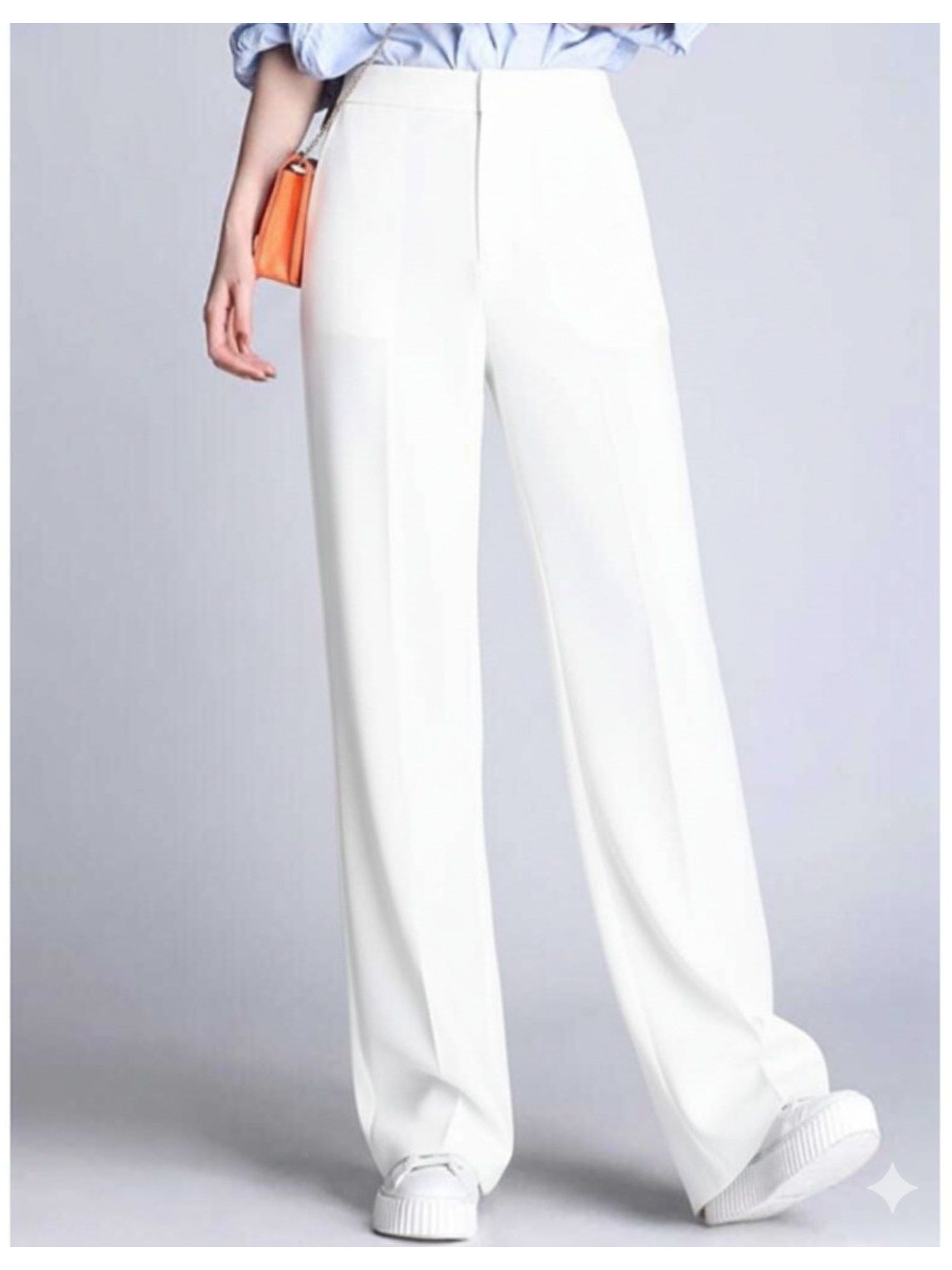 broadstar Women White Straight Fit Korean Trousers-picture-18