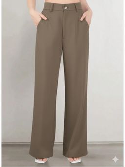 BROADSTAR - Women Taupe Straight Fit Korean Pants