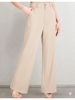 BROADSTAR - Women Light Beige Straight Fit Korean Pants