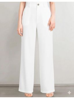 BROADSTAR - Women White Straight Fit Korean Pants