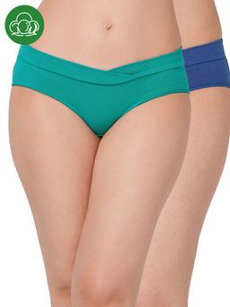 Inner Sense - Plus Size Multi-Color Organic Cotton V Band Panty (Pack of 2)
