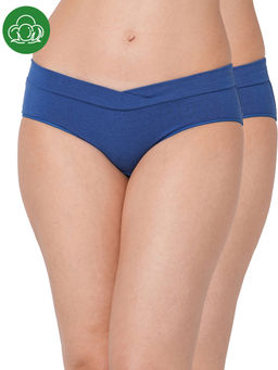 Inner Sense - Plus Size Blue Organic Cotton V Band Panty (Pack of 2)