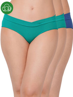 Inner Sense - Plus Size Multi-Color Organic Cotton V Band Panty (Pack of 3)