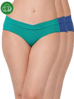 Inner Sense - Plus Size Multi-Color Organic Cotton V Band Panty (Pack of 3)