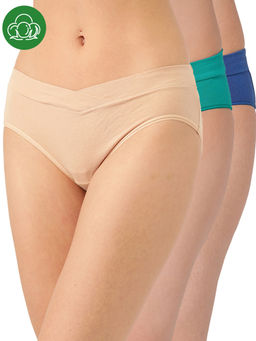 Inner Sense - Plus Size Multi-Color Organic Cotton V Band Panty (Pack of 3)