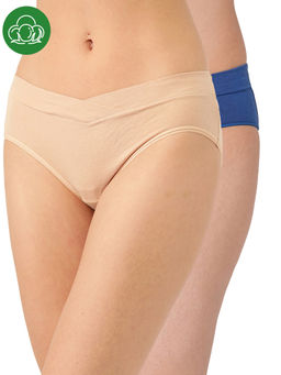 Inner Sense - Plus Size Multi-Color Organic Cotton V Band Panty (Pack of 2)