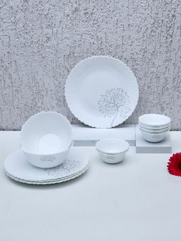 At Home by Nilkamal - Arias Fluted Tree Of Life Dinner Set - 14 Pieces
