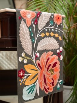 Lush & Beyond - Olive Embroidered Cotton Table Runner