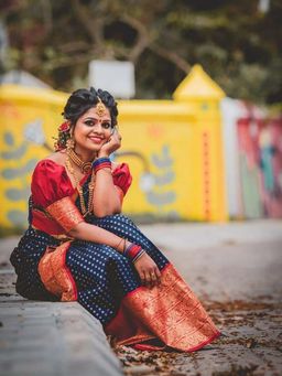 Lush Glam - Blue Zari Art Silk Border Saree with Unstitched Blouse