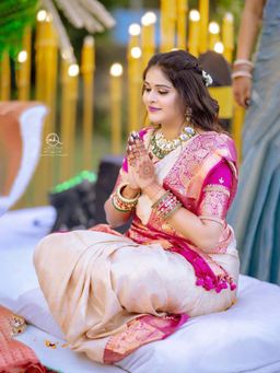 Lush Glam - Cream Zari Poly Silk Border Saree with Unstitched Blouse