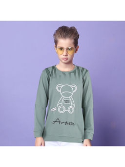 MASHUP - Boys Green Printed Perfection Casual T-Shirt