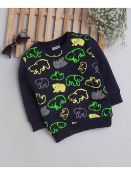 Bumzee - Navy Boys Full Sleeves Glow In The Dark Sweatshirt