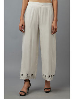 W - Solid Parallel Pant White