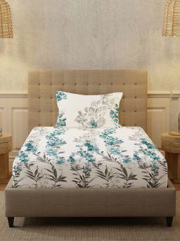 Urban Space - Serene 200 Tc Cotton Bedsheets For Single Bed -Majestic Blue