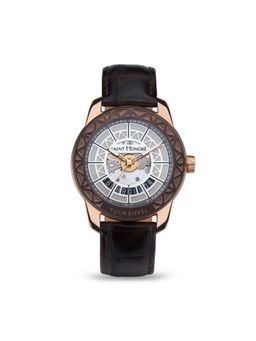 Saint Honore Paris - Tour Eiffel Quartz Brown Grey Round Swiss Made Watch - H-Sh-Te880040-87Gaef (M)