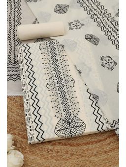 Soch - Womens Black Cotton Dress Material with Ethnic Motifs