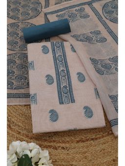 Soch - Womens White Chanderi Dress Material with Warli Sequins