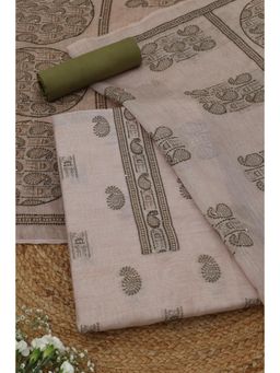 Soch - Womens Green Chanderi Dress Material with Warli Sequins