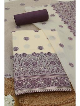 Soch - Womens Purple Chanderi Dress Material with Woven Design