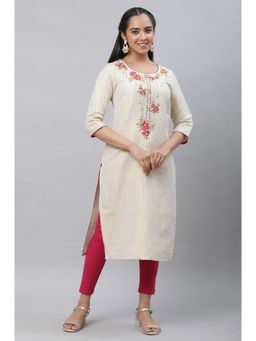 Aurelia - Off-White Embellished Kurta