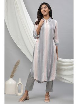 Aurelia - Multi-Colored Stripe Printed Casual Kurta