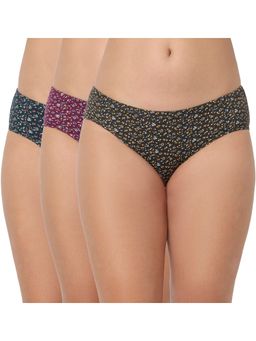 Juliet - Cotton Brief Premium Panties Full Coverage Stretchable Fabric (4XL)- Multi-Color
