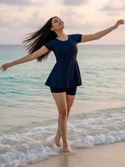 LYCOT - Women Classic Muse Swimsuit - Navy Blue