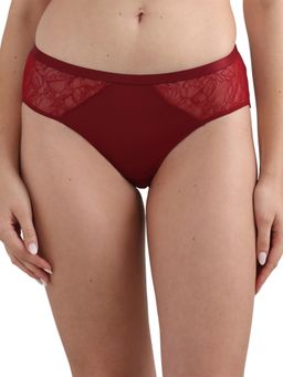 Wacoal - Women’S Basics Zoe Mid-Waist Brief Panty - Red - Red