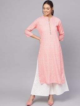 Anubhutee - Women Ethnic Geometry Khadi Print Kurta with Palazzos (Set of 2)