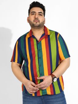 Instafab Plus - Mens Casual Shirt Multi-Color